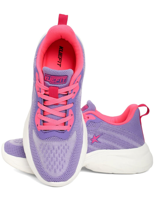 Kuefit  Women Lilac Mesh Texture Lace UP
Sport Shoes...